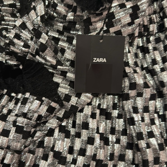 Zara Black & Silver metallic shimmering Mini Dress - Picture 7 of 7